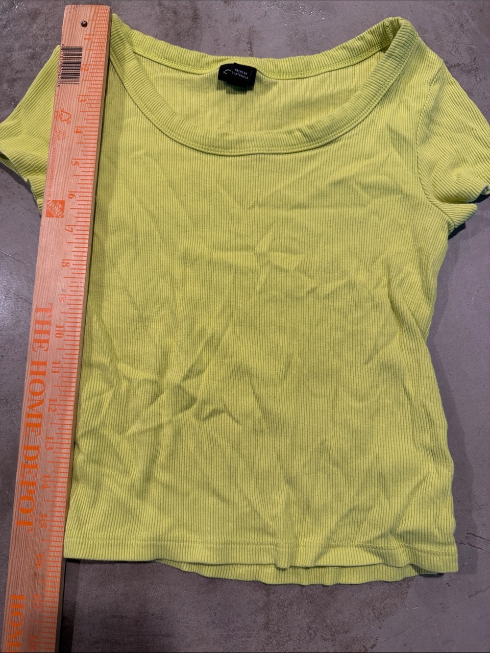 art class Neon Lime Ribbed Scoop Crop Top